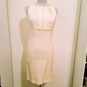 Taylor Embroidered Dress Sheath Style Sleeveless Cream Size 8 Great Cond…